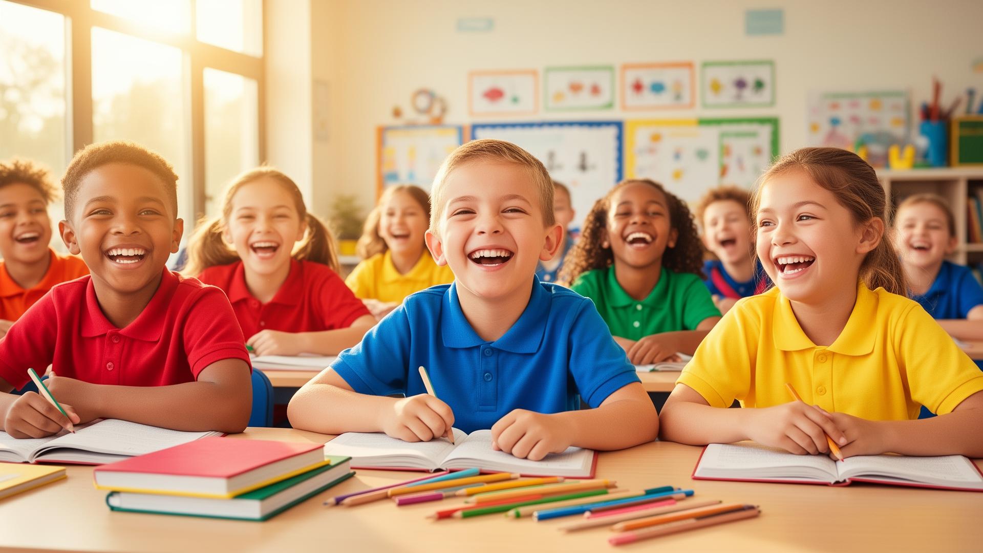 Children laughing in class